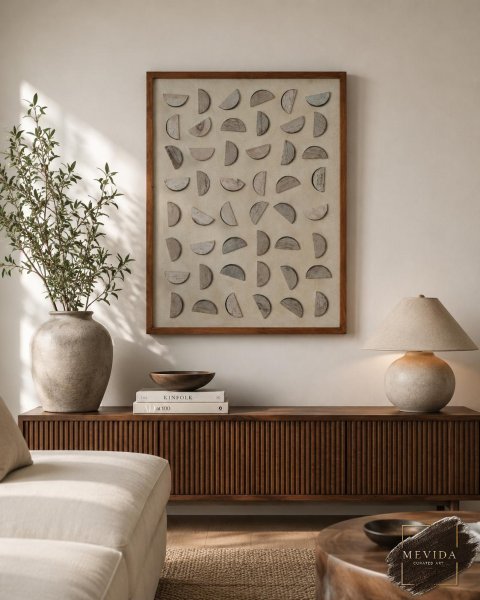 Sessiz Geometri | Modern Ahşap Tablo 62x82 cm